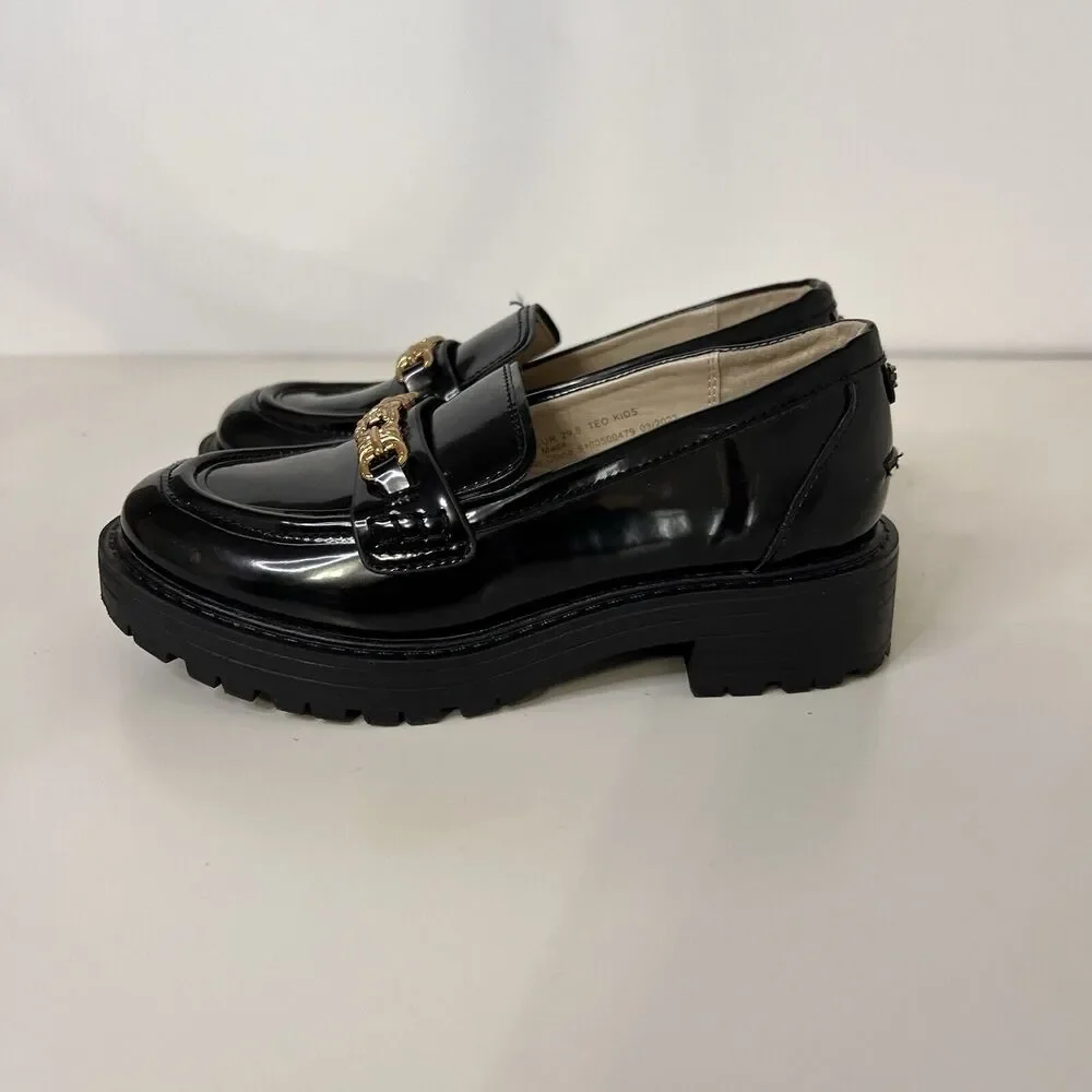 Sam Edelman Teo Girls Black Slip On Platform Loafers Size 12M